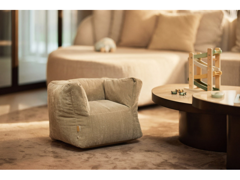 Křeslo dětské Beanbag Corduroy Olive Green