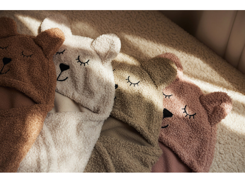 Zavinovačka medvídek Boucle Olive Green