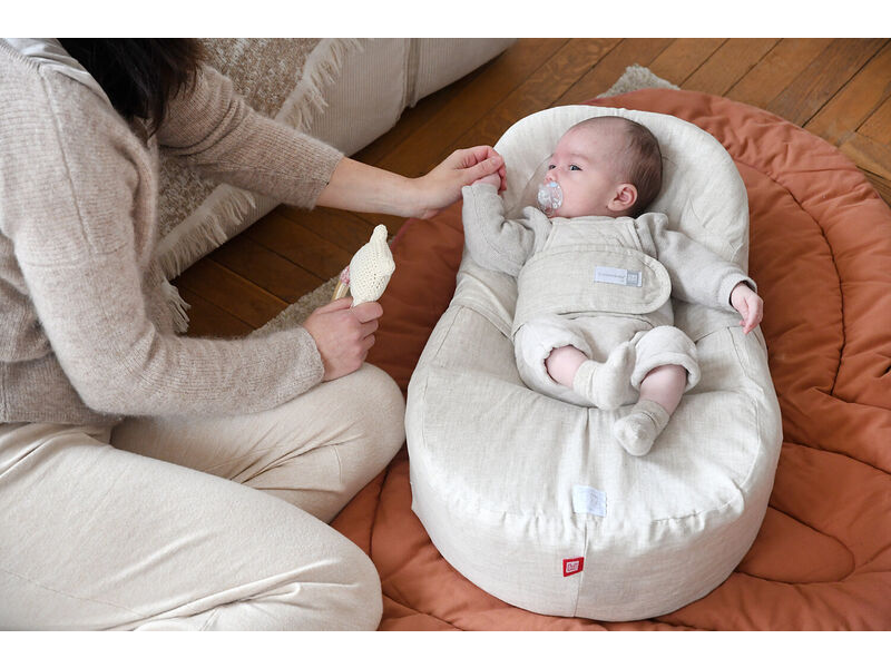 CocoonaBaby podložka + povlak Natural Linen