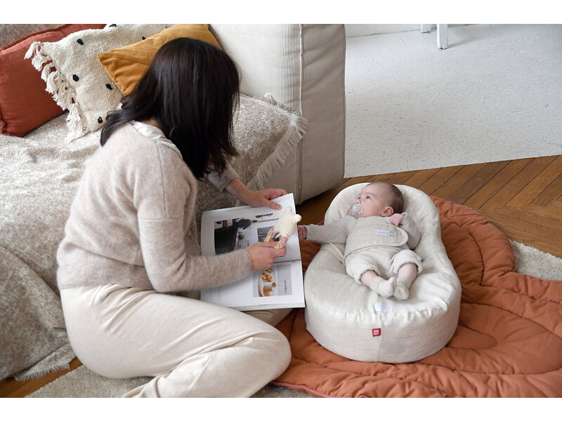 CocoonaBaby podložka + povlak Natural Linen