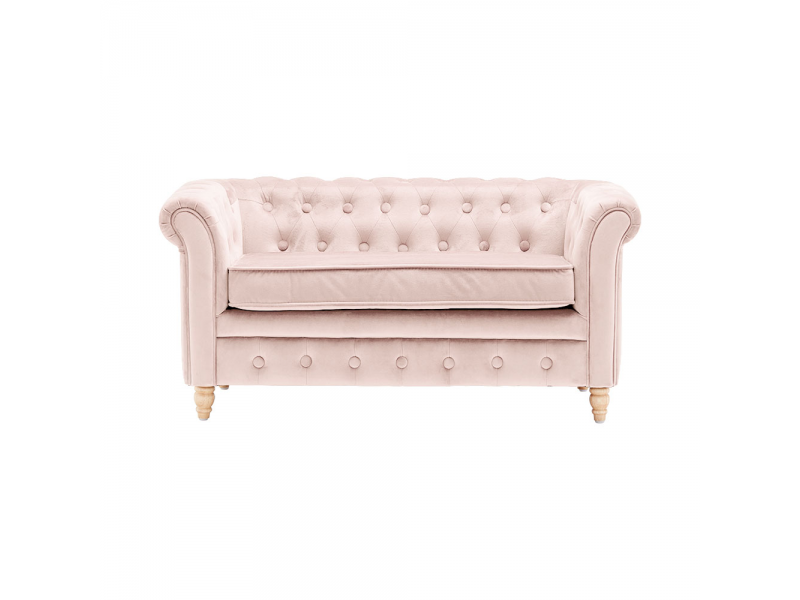 KIDS CONCEPT POHOVKA CHESTERFIELD VELVET LIGHT PINK