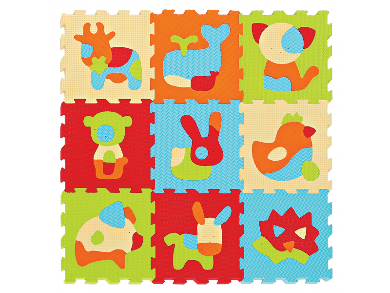 LUDI puzzle penové 90x90cm Zvieratka