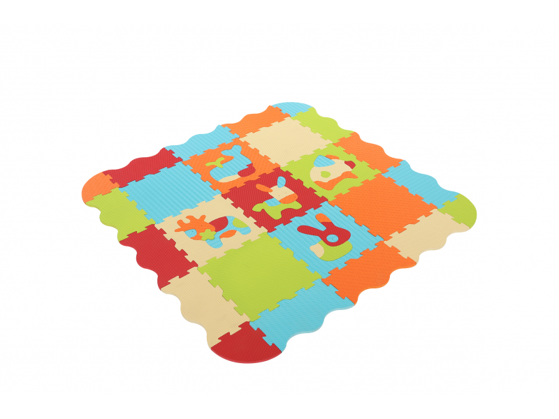 LUDI puzzle penové 120x120 cm Zvieratka