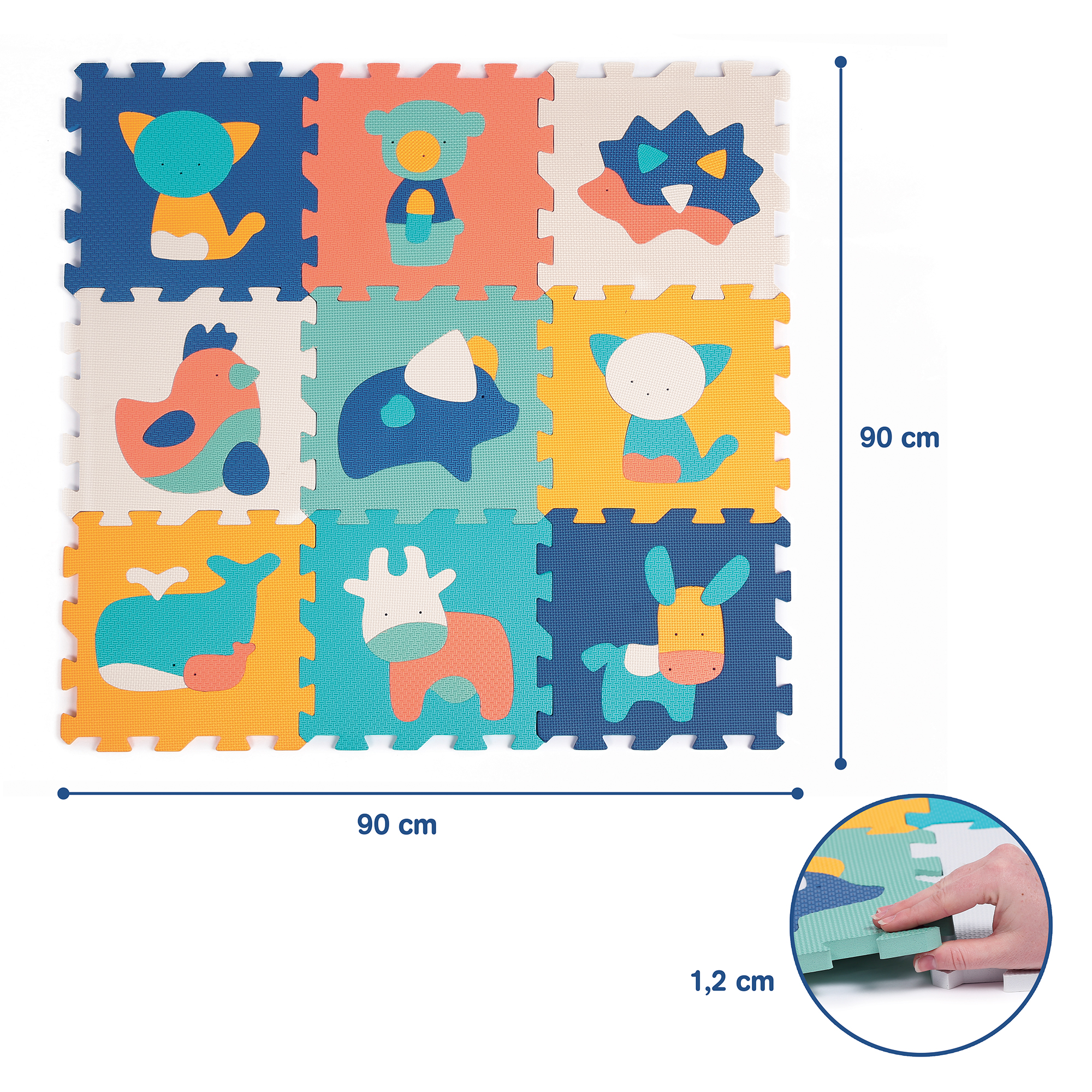 Puzzle pěnové 90x90 cm Zvířátka
