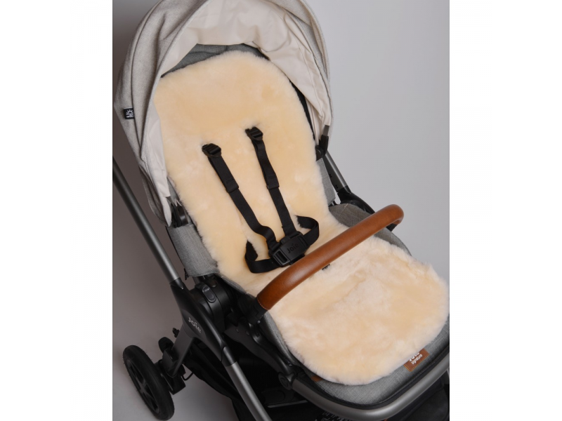 Podložka do kočárku jehněčí kůže Off White