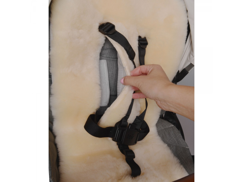 Podložka do kočárku jehněčí kůže Off White