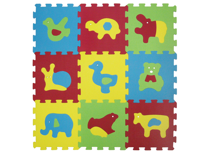 LUDI puzzle penové 84x84 cm zvieratká Basic