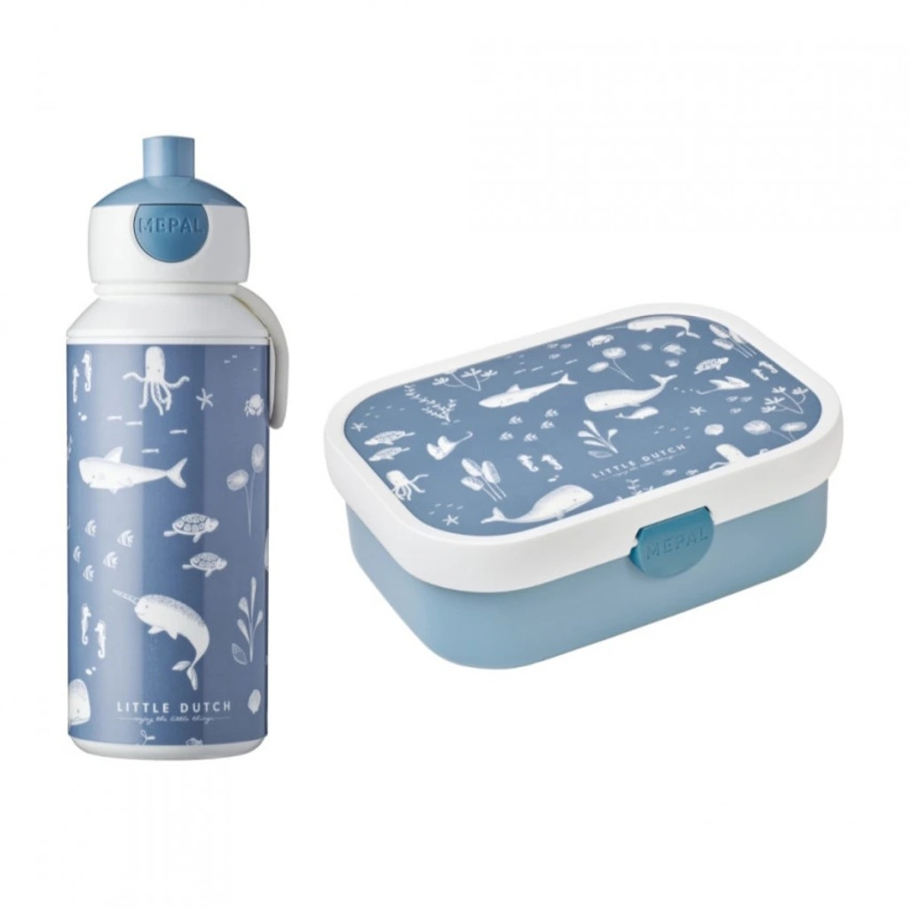 Desiatový set (fľaša+box) Ocean Blue
