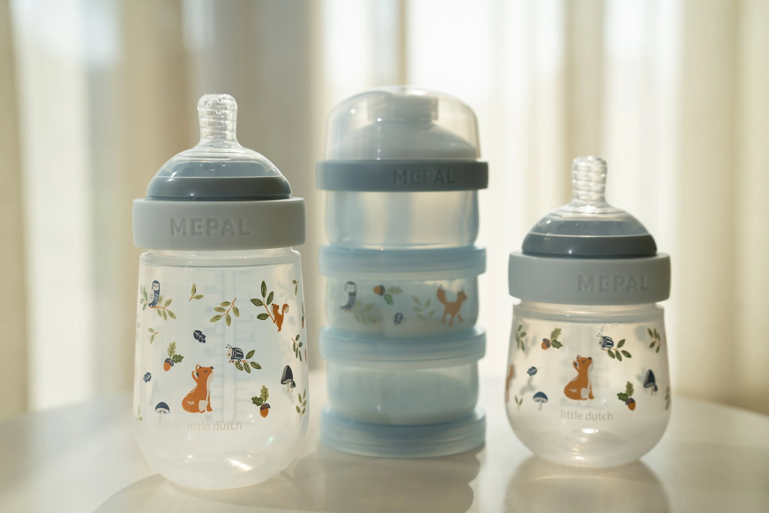 LITTLE DUTCH Kojenecké láhve 165 ml + 240 ml + 2 savičky Forest Friends