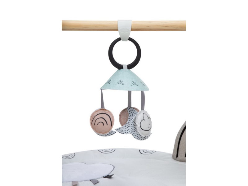 Hrací deka s dřevěnou hrazdou Black & White