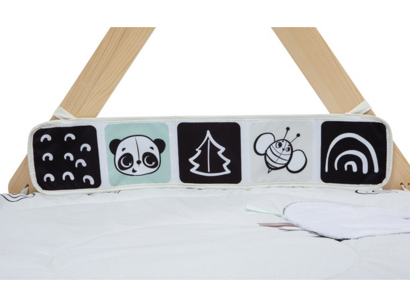 Hrací deka s dřevěnou hrazdou Black & White