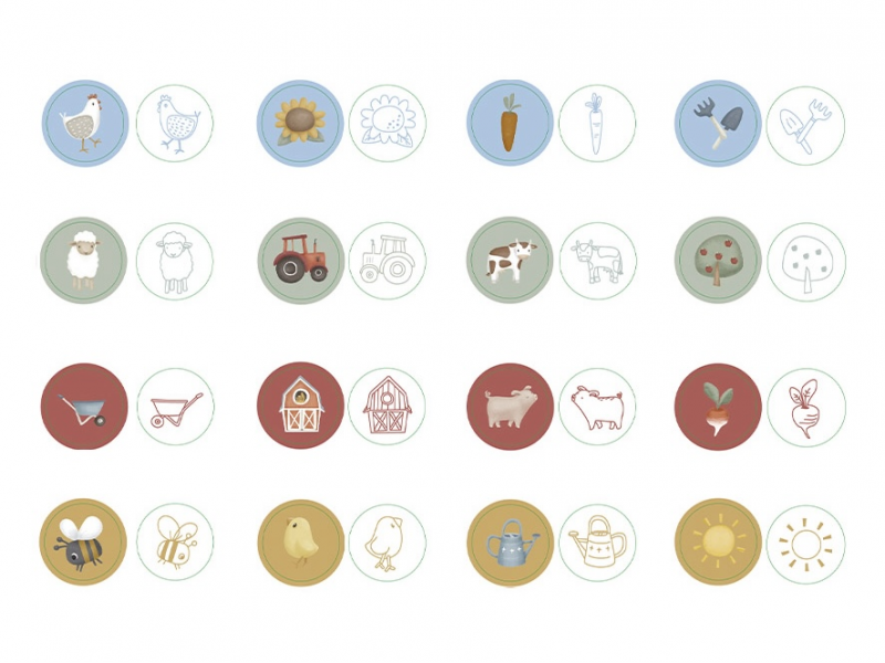 Razítka samobarvicí 16 ks Farma