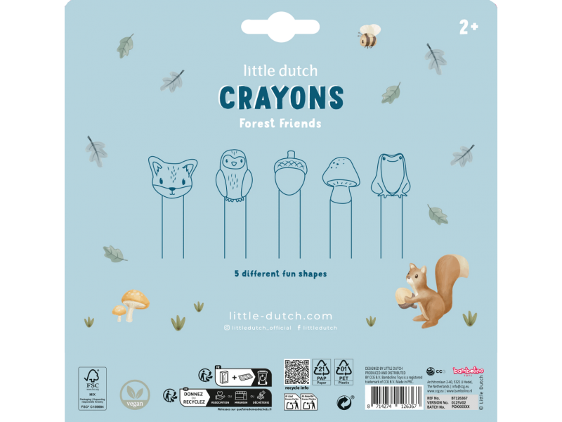 Voskovky 5 ks Forest Friends