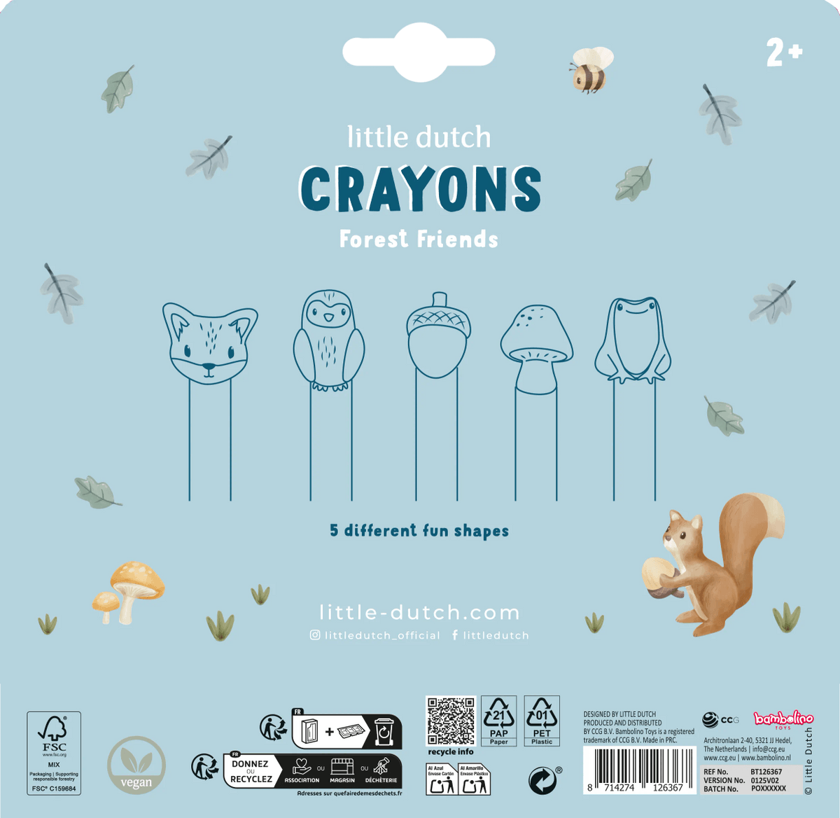 Voskovky 5 ks Forest Friends