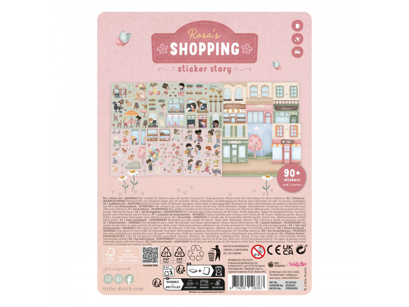 Knížka se samolepkami Nakupování Rosa