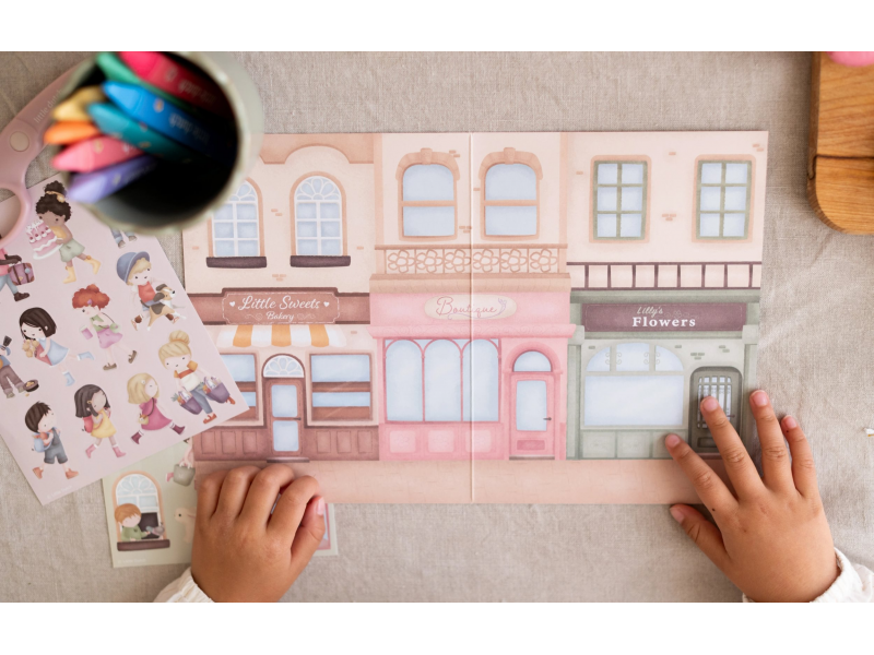 Knížka se samolepkami Nakupování Rosa