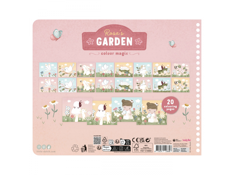 Omalovánky s pastelkami Zahrada Rosa