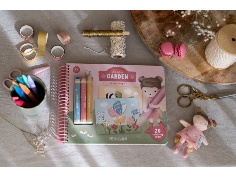 Omalovánky s pastelkami Zahrada Rosa