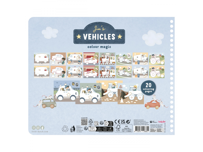 Omalovánky s pastelkami Doprava Jim