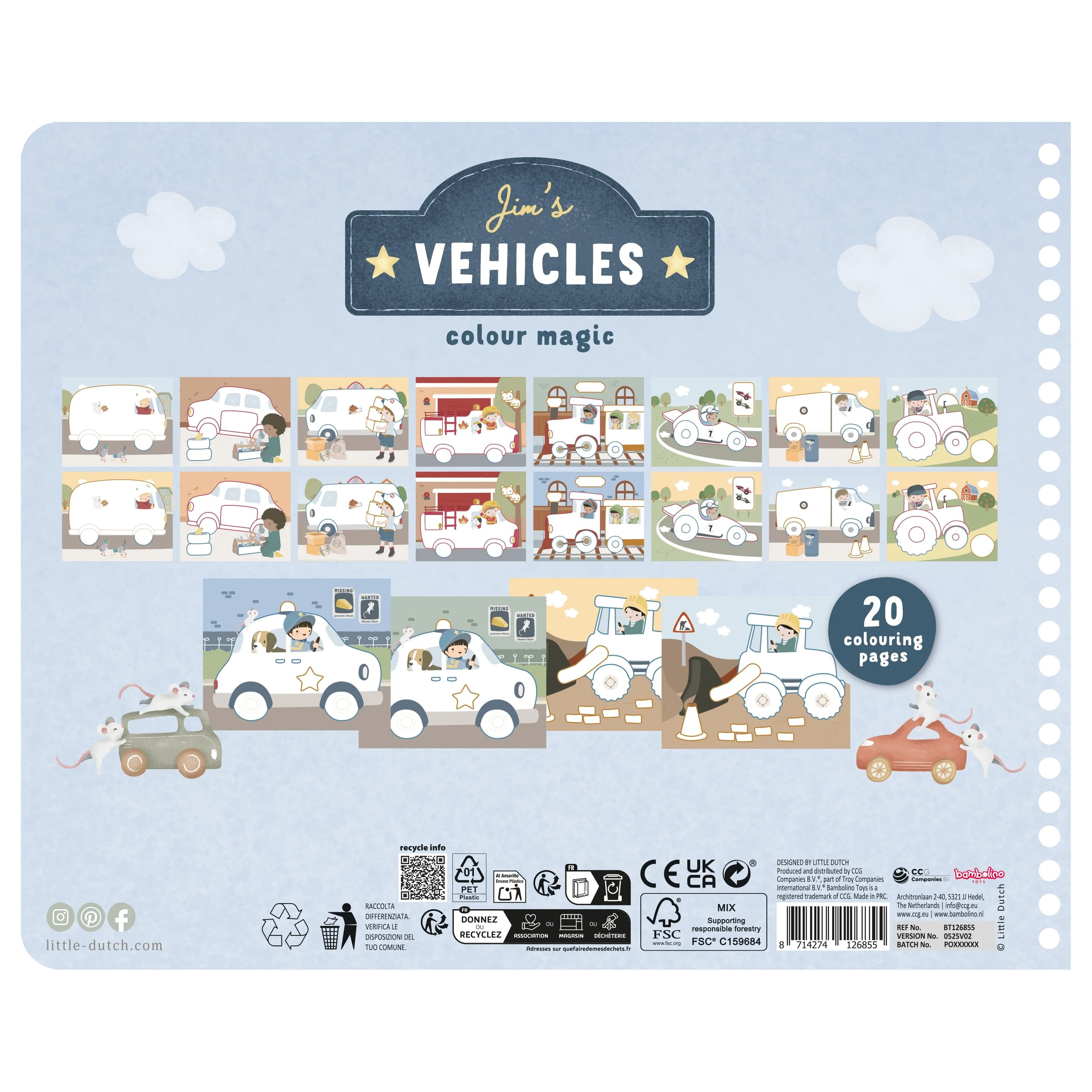 Omalovánky s pastelkami Doprava Jim