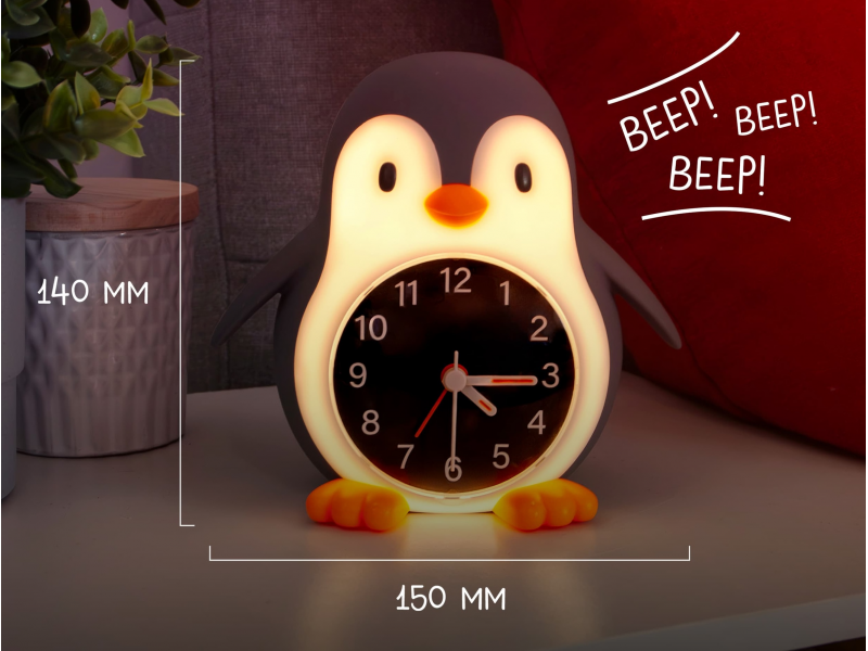 Noční světlo s budíkem POPPY PENGUIN
