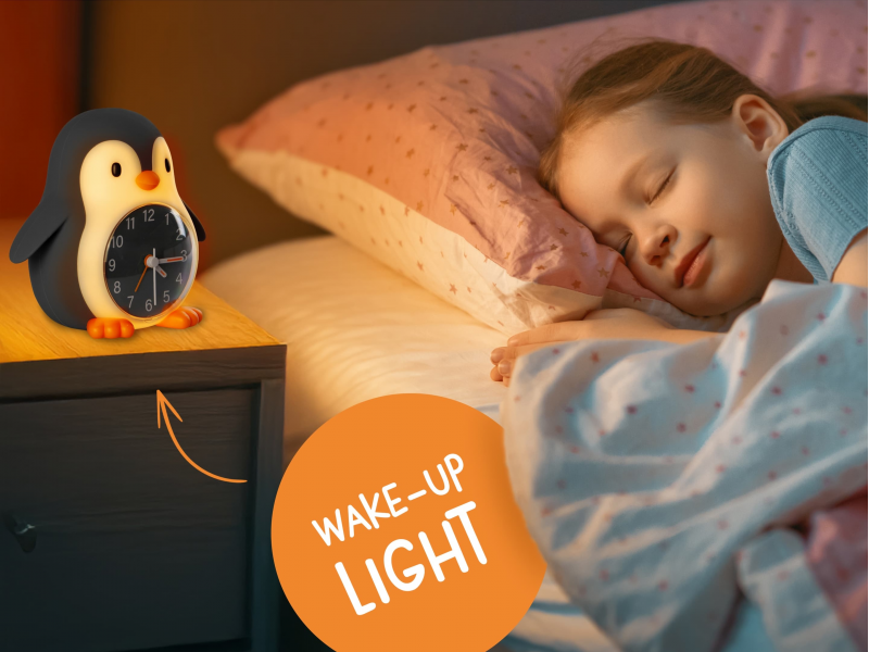 Noční světlo s budíkem POPPY PENGUIN