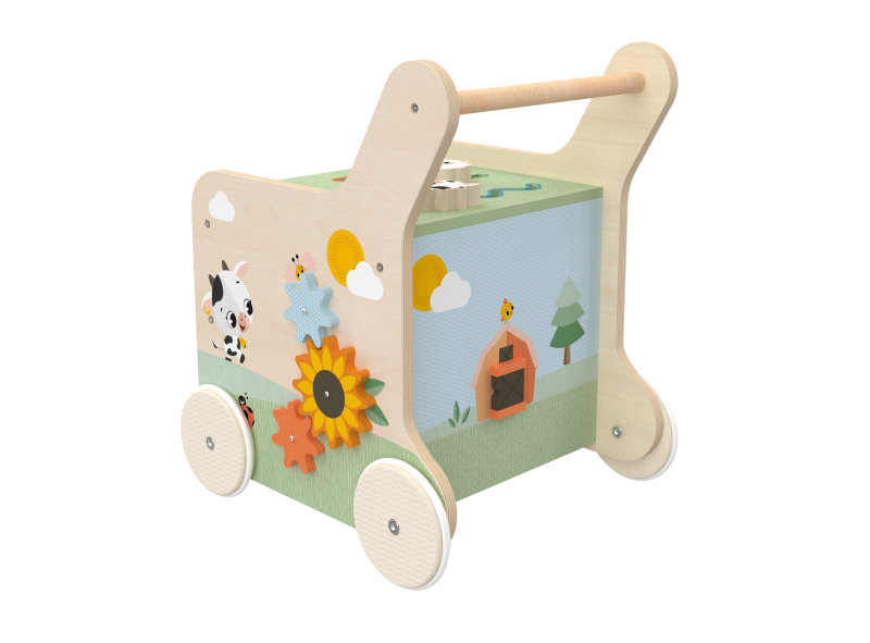 Chodítko s aktivitami dřevěné Farmers Funday