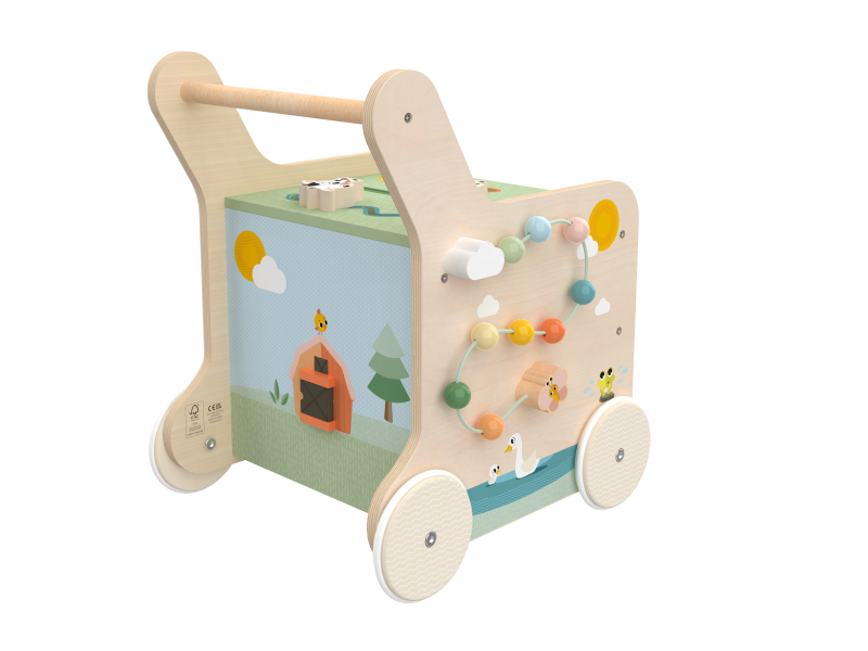 Chodítko s aktivitami dřevěné Farmers Funday