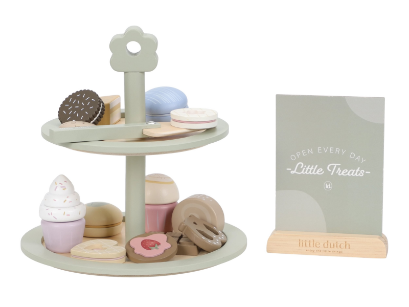 Stojan na cukroví s doplňky dřevěný