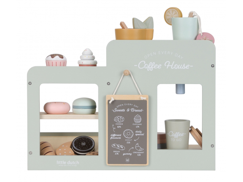 Kávovar dřevěný velký s příslušenstvím Coffee House