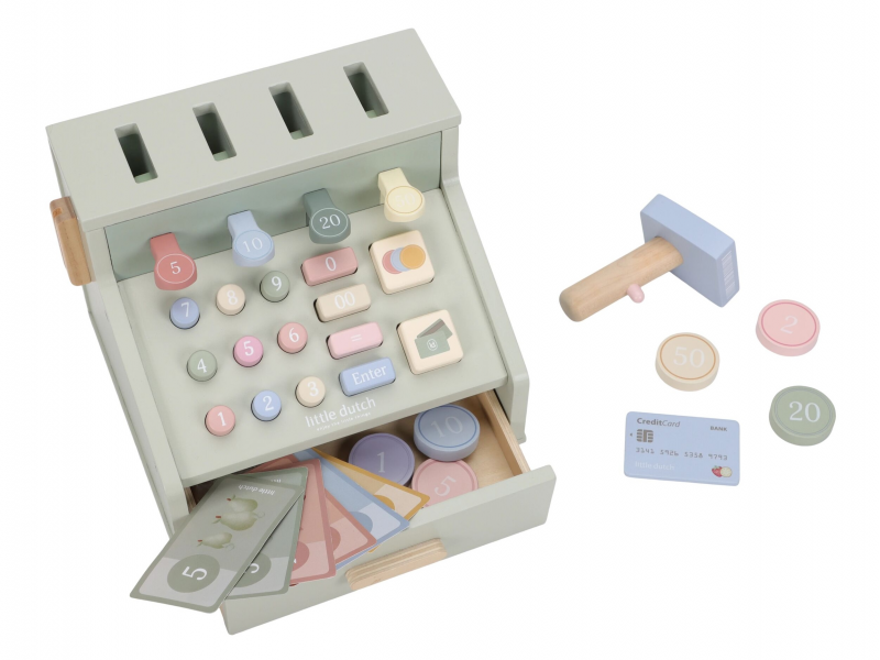 Pokladna se skenerem a čtečkou karet dřevěná