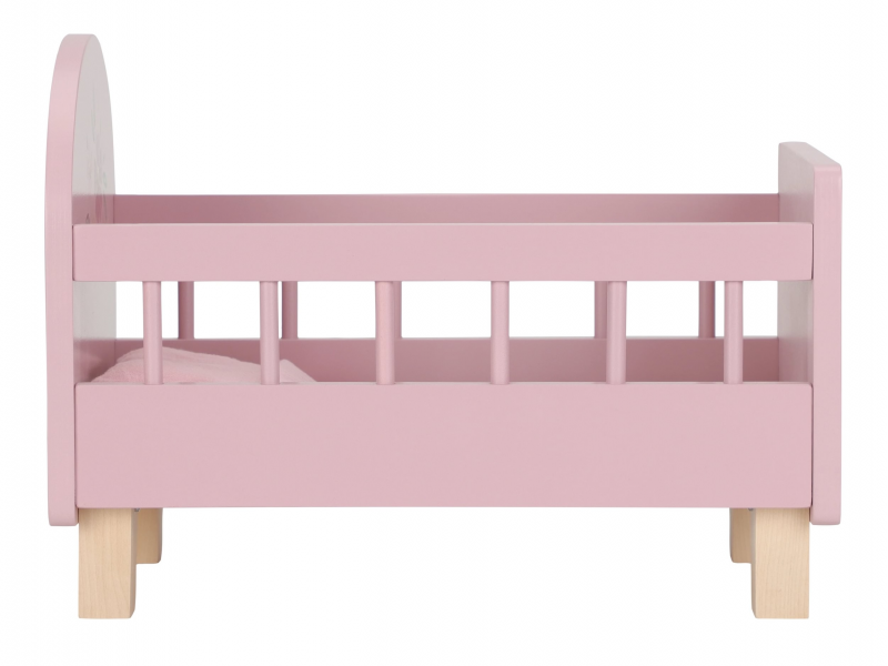 Postýlka pro panenky dřevěná s peřinkou Pink