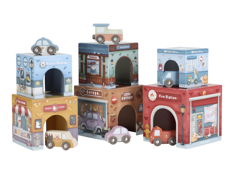 Kostky stohovací s autíčky