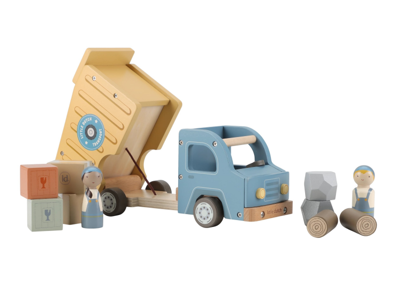 Náklaďák se sklápěčkou dřevěný