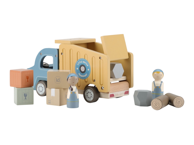 Náklaďák se sklápěčkou dřevěný