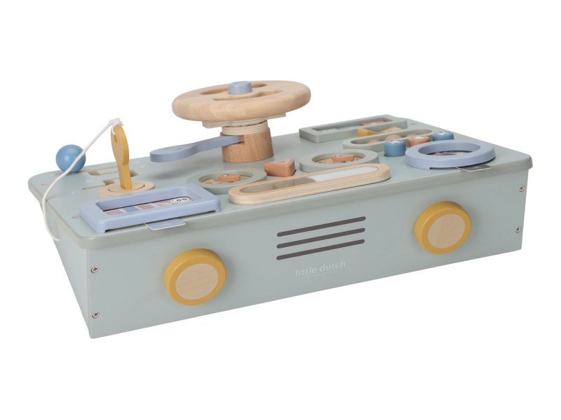 Pult s aktivitami a volantem dřevěný