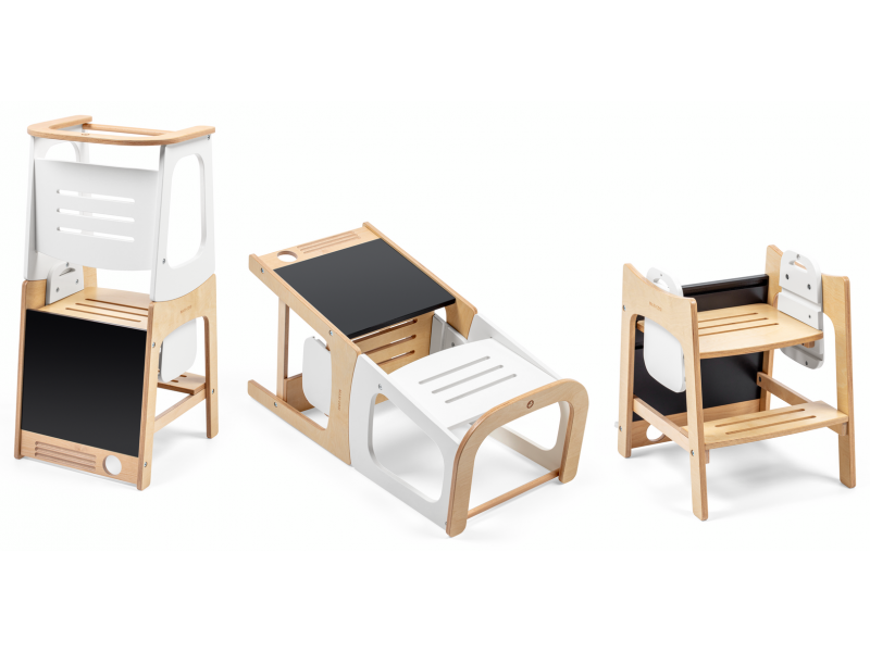 Učící věž 3v1 Toucan Natural White