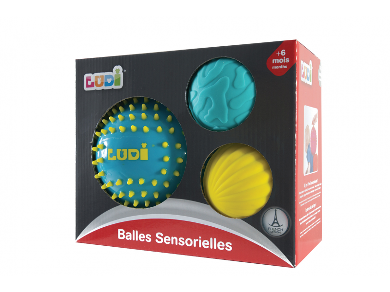 LUDI Senzorické míčky 3 ks modré