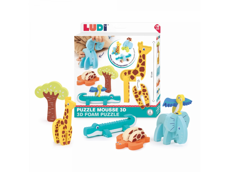 Puzzle pěnové 3D Zvířátka