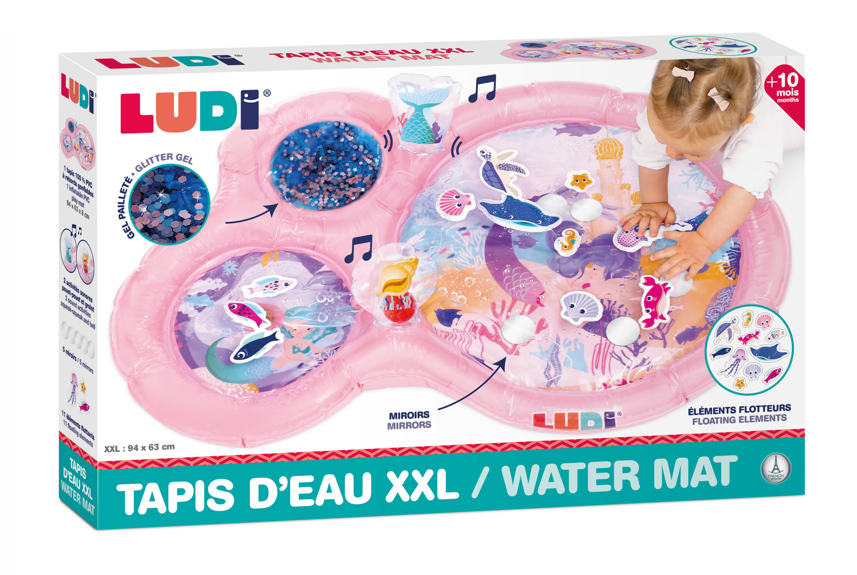 LUDI Podložka na hraní s vodou Mořské víly růžová