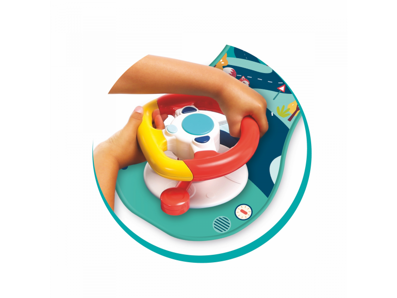 Hrací pultík do auta s volantem