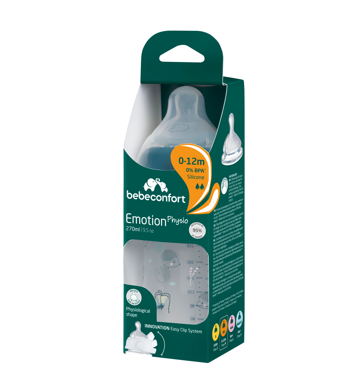 Kojenecká láhev Emotion Physio 270ml 0-12m+ Blue