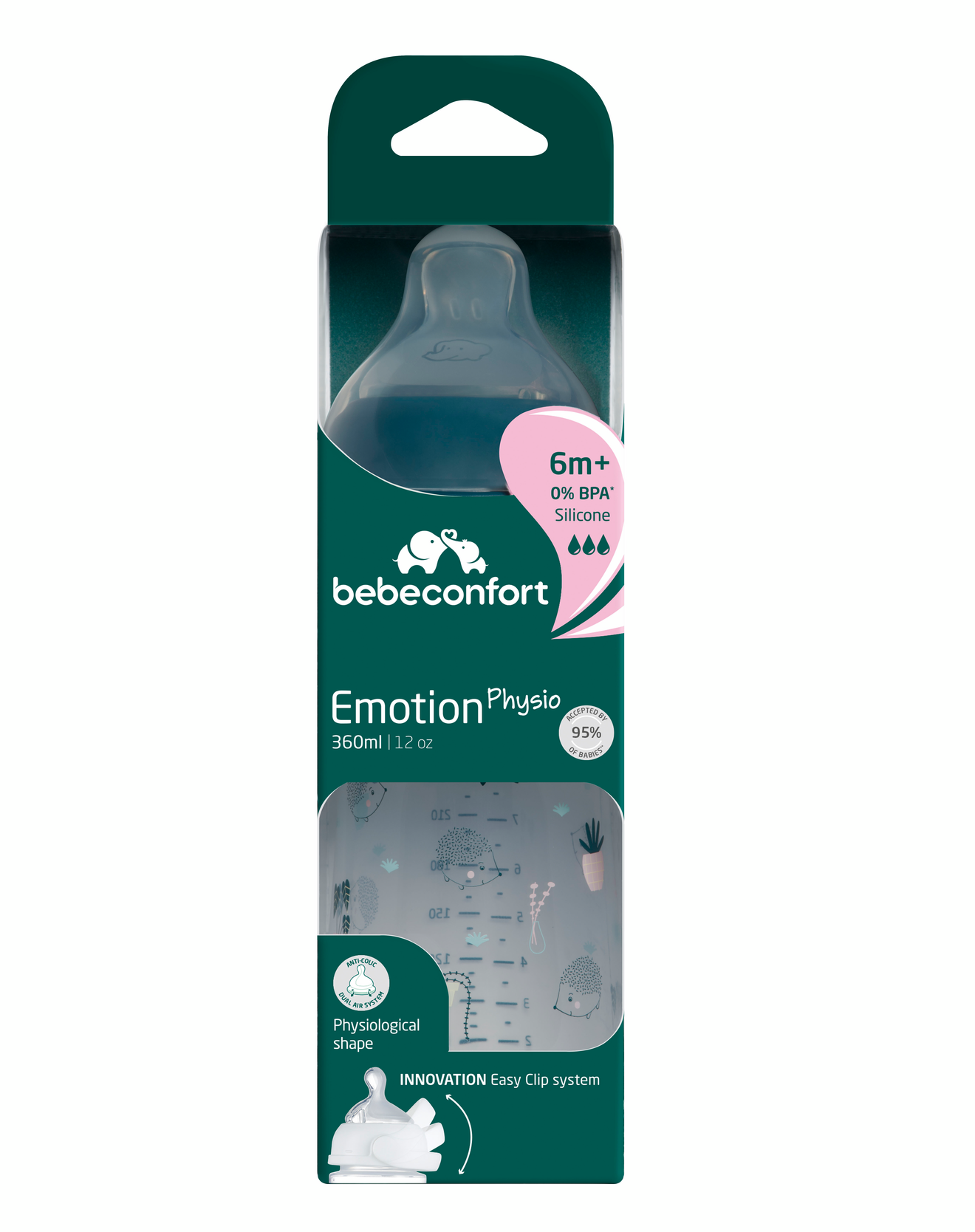 Kojenecká láhev Emotion Physio 360ml 6m+ Blue