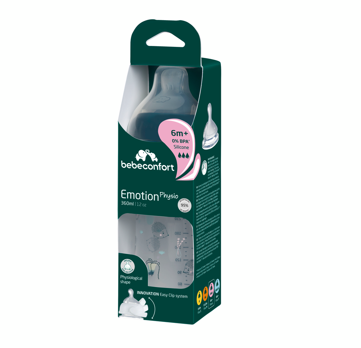 Kojenecká láhev Emotion Physio 360ml 6m+ Blue