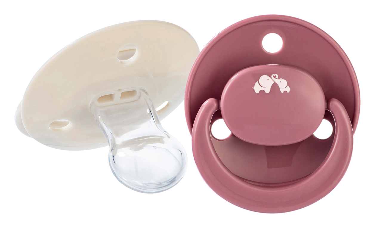 BEBECONFORT Šidítko silikonové symetrické Eco 2ks 0m+ Sand/Terra