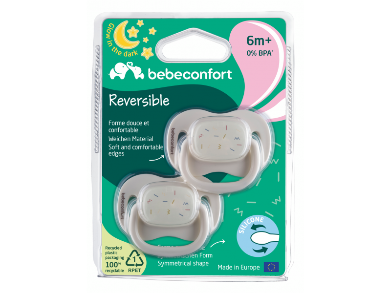 Šidítko silikonové symetrické svíticí 2ks 6m+ Sand