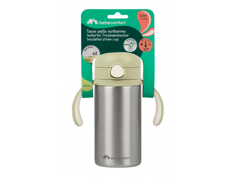 Hrnek termoizolační s brčkem nerez 280 ml Green