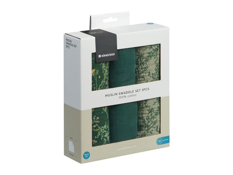 Pleny mušelínové 75x75 cm 3ks Secret Garden Green