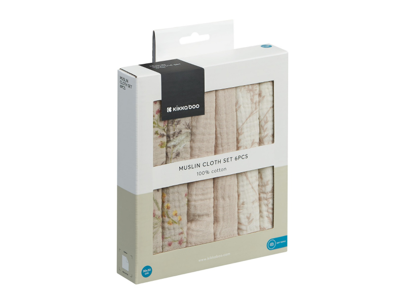 Pleny mušelínové 30x30 cm 6ks Secret Garden Beige