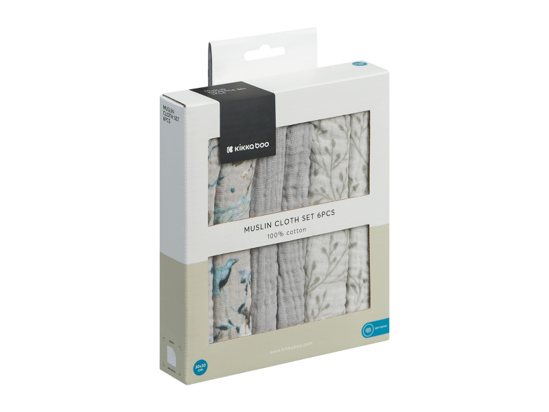 Pleny mušelínové 30x30 cm 6ks Dreamy Fields Grey